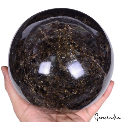 5.2 Kilo Natural Golden Shine Obsidian Healing Crystal Mineral Sphere With Stand