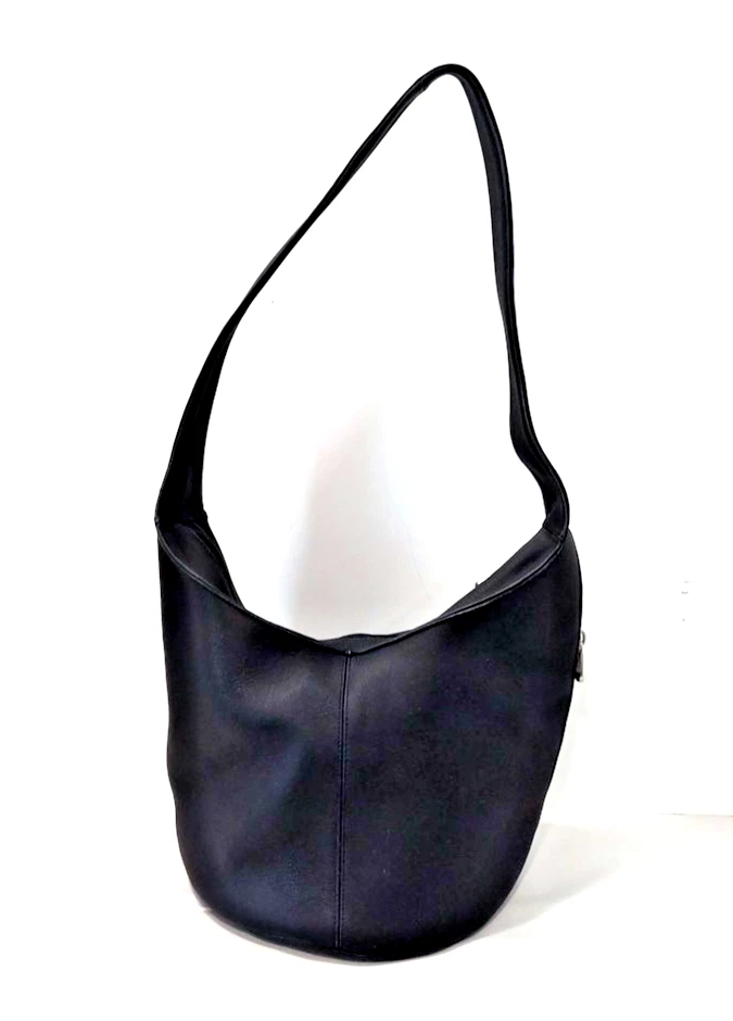 ROYCE New York Luxury Black Genuine Leather Shoulder Bag Tote Bucket Purse zip - Image 2 of 4