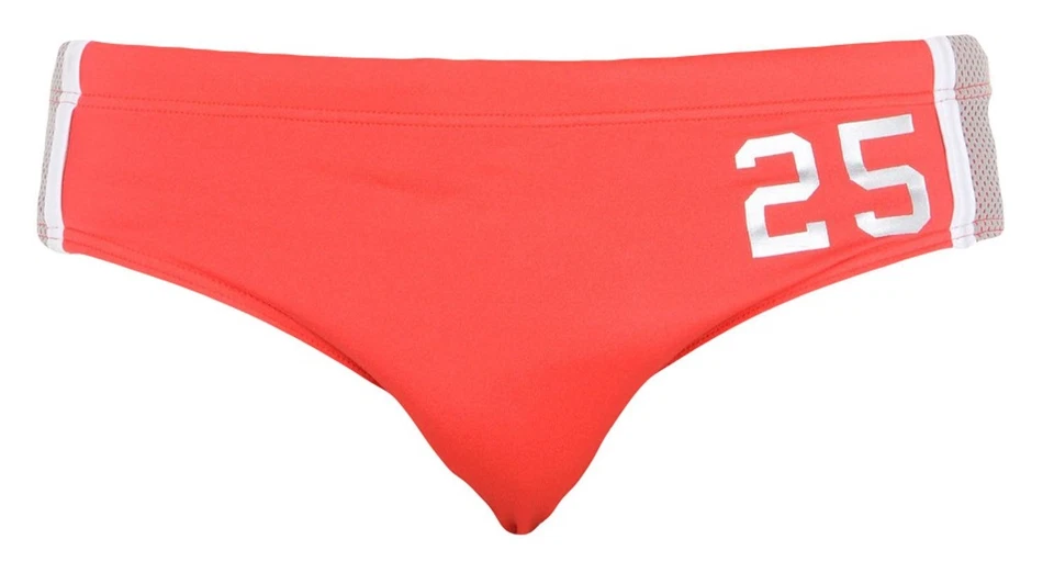 BIKKEMBERGS '25' Men's Swim / Bathing Briefs Bikini Suit S Red/Gray/White *NWT* - Image 2 of 4