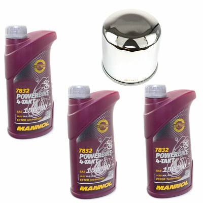 Motoröl Set 15W50 3 Liter Ölfilter HF204C für Triumph America Bonneville Daytona