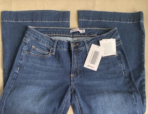 Pantalones de mezclilla para mujer JUSTFAB Fabulous acampanados pierna ancha talla 27 - Imagen 2 de 6
