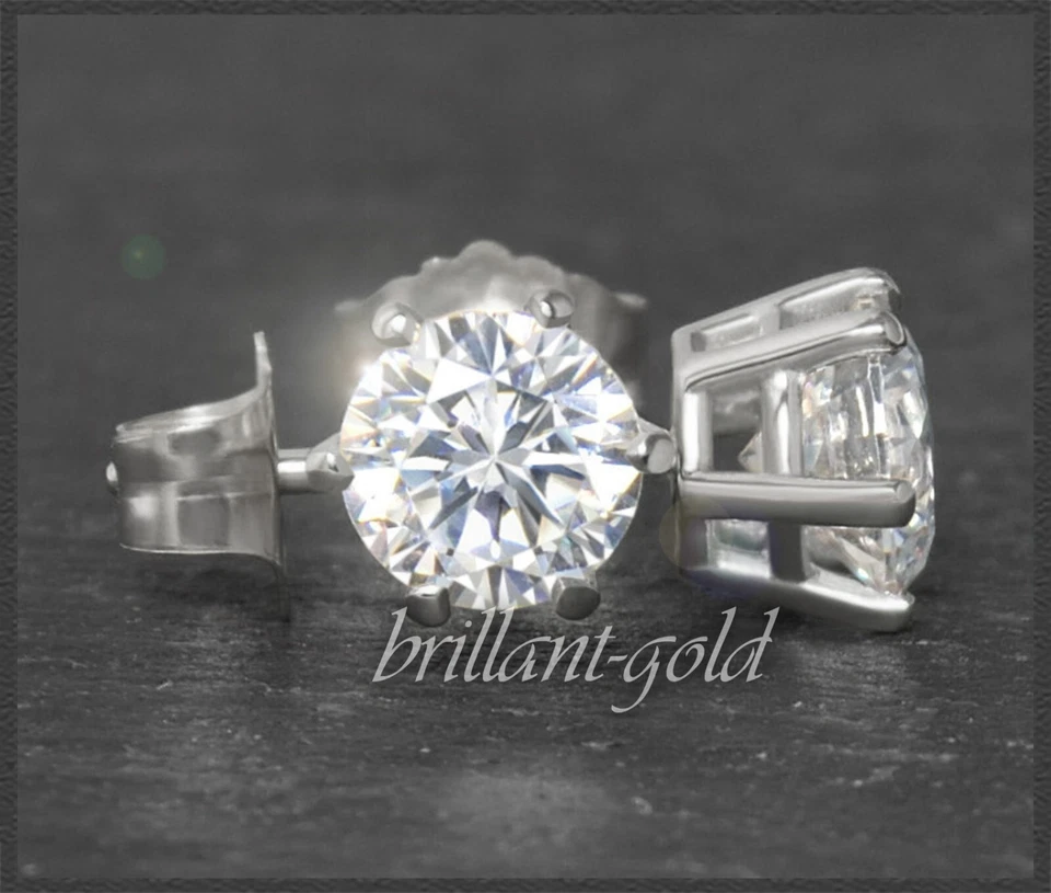 Diamant Ohrstecker aus 585 Gold; Brillanten mit 2,10ct; 14K Damen Ohrringe, NEU! - Bild 1 von 4