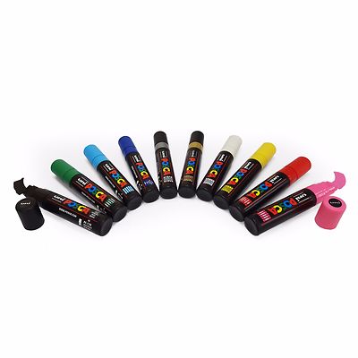 Uni POSCA PC-17K Extra Breit Meißel Spitze Lack Marker Kunst Stifte - Packung 5