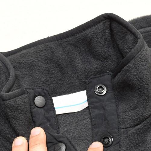Columbia Men Polyester Black Size L Fleece Snap Pullover Sweatshirt Long Sleeve - Picture 7 of 8