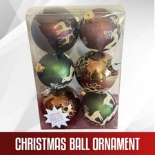 6 Pack of Decorative Plastic Christmas Ball Ornaments