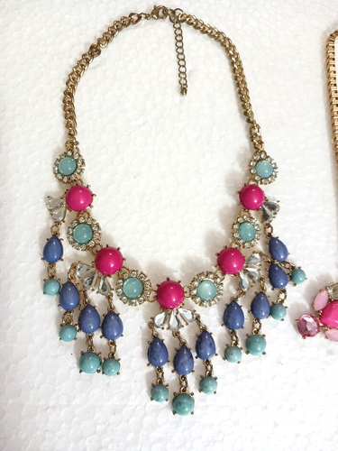 Bold statement necklaces with large stones. You get all 4. multicolor beads + - Picture 3 of 19