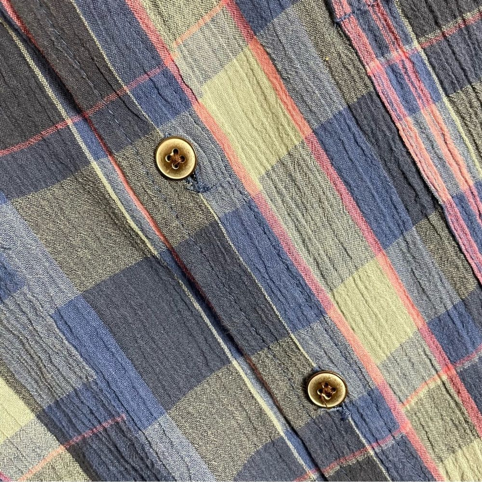 Caslon Blouse Button-Up Patchwork Style Gauzy Med… - image 12