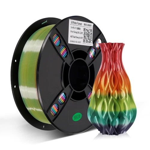 3D Printer Silk PLA Rainbow 1.75mm Filament Bundles Spools FDM Printing 1KG/Roll
