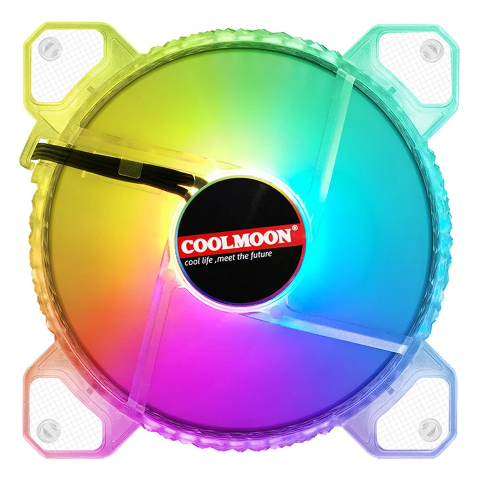 120mm RGB Computer Case Fan PC CPU Cooling Sync LED Quiet with 1 Remote Control - Image 4 of 4