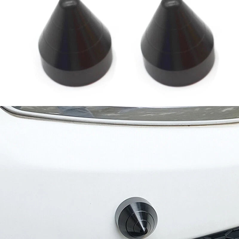 2×Aluminum Alloy Car Bumper Spike Guard Protector Anti Collision Nail Kit Black — 第 3/4 张图片