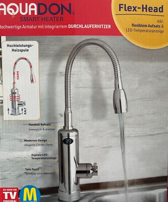 Warmwasser-Armatur u0026#034;Smart Heater/Flex Headu0026#034; Wasserhahn -Aquadon-  u0026#034;Safe Touchu0026#034; | eBay