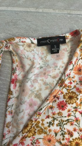 Moa Moa Ditsy Floral Surplice Short Sleeve Romper Multi Color Size S - Picture 5 of 6
