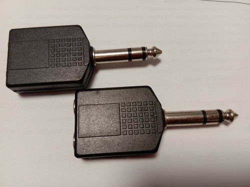 10 pcs Nickel Plated 6.35mm Stereo Male Plug to Dual Female Jack Connector - Picture 3 of 3