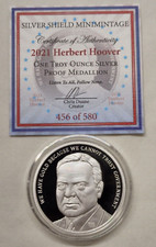 1oz 2021 Silver Shield Proof Herbert Hoover Silver Round President #31 100.00 per troy oz