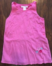 Janie  Jack Hummingbird Hideaway Pink Dress Embroidered Flowers Sz 18-24m EUC