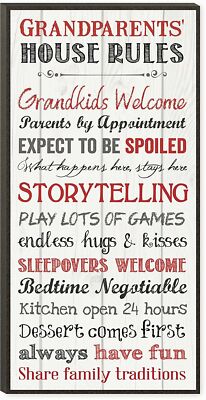 Grandparents House Rules 12'' x 6'' Mounted Print Decorative Wall Art Sign Plaque 