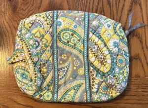 Vera Bradley Medium Cosmetic toiletry Bag Lizzy Lemon Parfait zipper