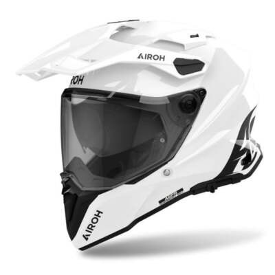 Airoh COMMANDER 2 Casque Motorrad Adventure Enduro Touring Weiß Glanz Carbon