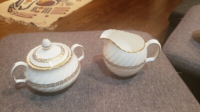Vintage Rare set of Royal Adderley ''Lido'' Bone China sugar bowl and creamer