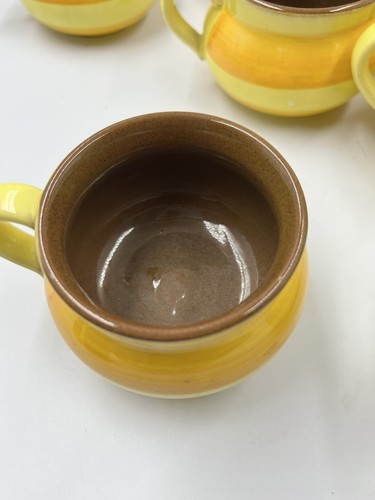 GABRIEL SWEDEN SUNBURST YELLOW STRIPE 6 Mugs And Sugar And Creamer Set - Picture 5 of 8