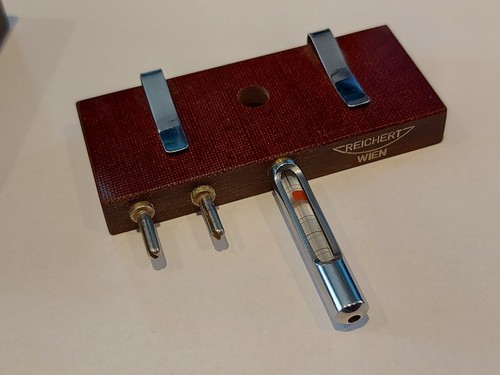 REICHERT WIEN Objektträger heizbar? mit Thermometer für Mikroskop m. Originalbox - Bild 2 von 8