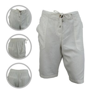plus size white linen shorts