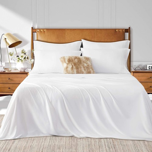 1000TC Egyptian Cotton White Solid All US Bedding Items Cal/King/Queen/Twin/Full - Picture 3 of 5