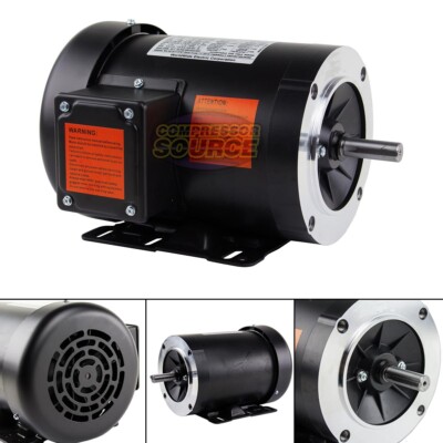1/2 HP Electric Motor 3 Phase 56C Frame 1800 RPM TEFC  208 230 / 460 Volt