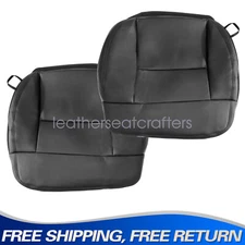 2004-08 For Ford F150 Lariat Driver & Passenger Bottom Leather Seat Cover Black