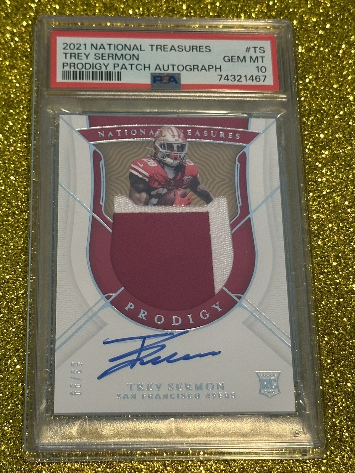 Trey Sermon Panini National Treasures Prodigy Patch Autographs #TS Base