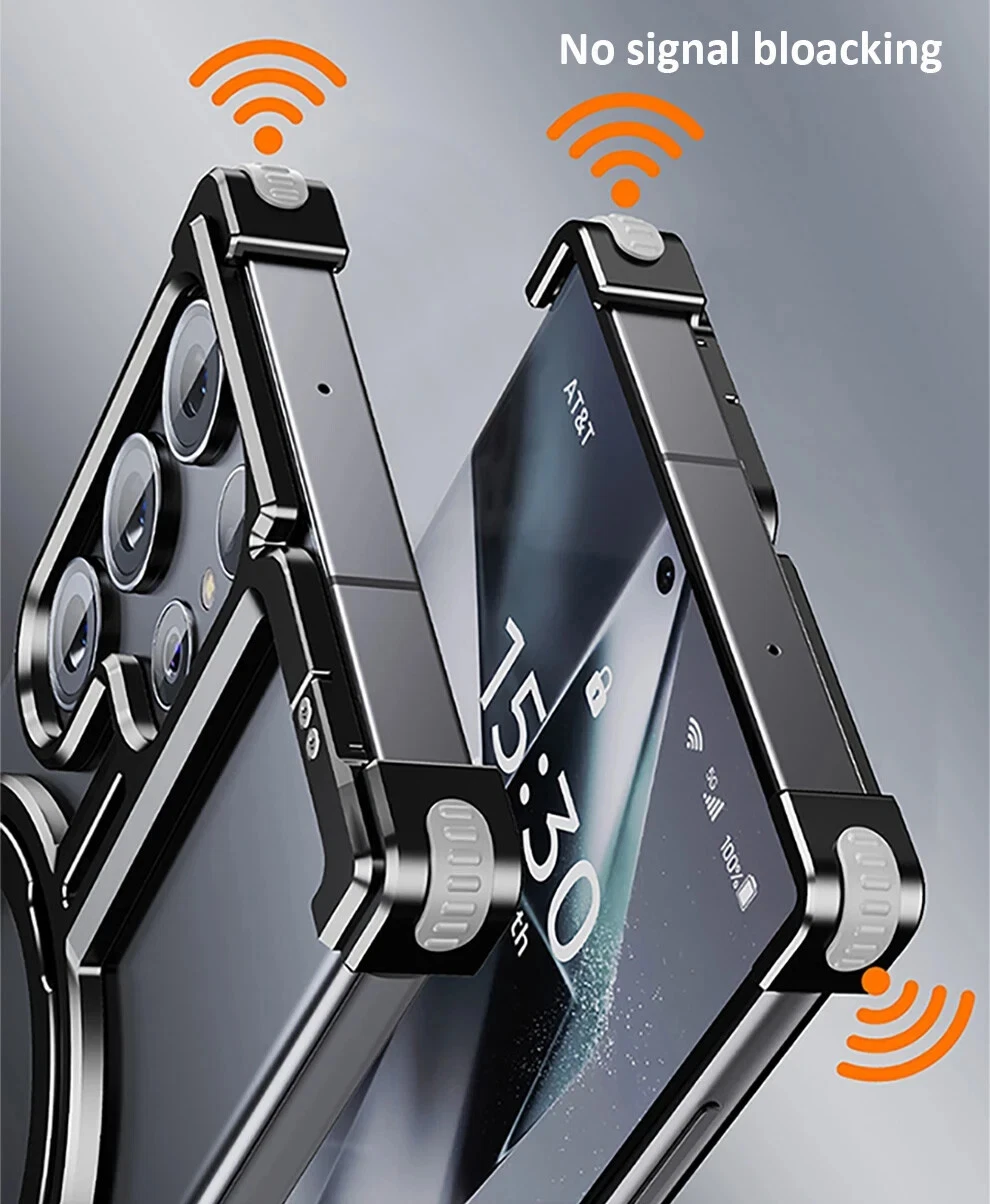 Magnetic Aluminum Metal Frameless Bumper Stand Case For Samsung S25 S24 Ultra + - 第 4 张/共 18 张