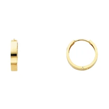 Ioka - 14K Gold 3mm Thickness Huggies Hinged Earrings