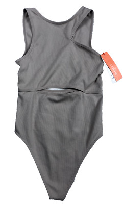 Colsie Size Small Women's Cut Out Bodysuit Leotard Beige Stretch New Tag