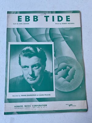 Vintage Sheet Music Ebb Tide Robert Maxwell Carl Sigman 1953￼