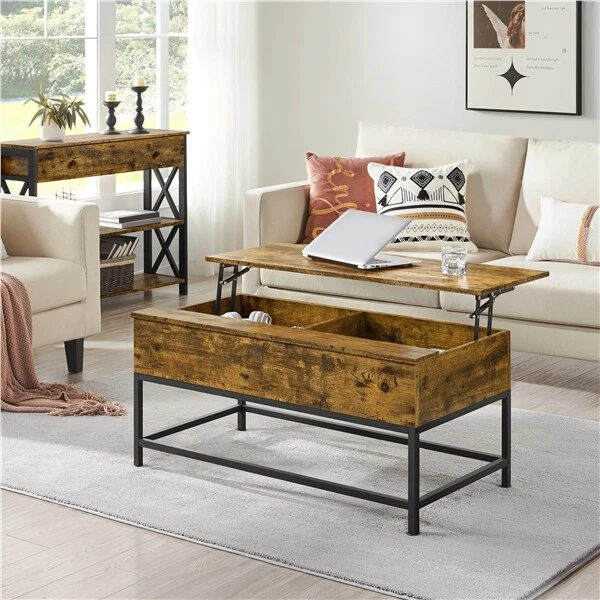 Lift top Coffee Table w Storage Wood Side Tea Table Floating Sofa Desk for Home