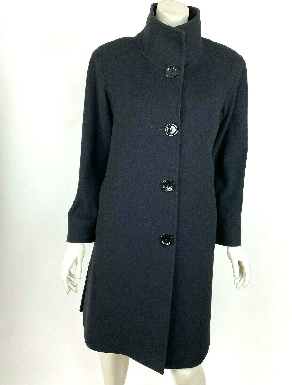 Cinzia Rocca due Stand Collar Coat Black Cashmere… - image 3