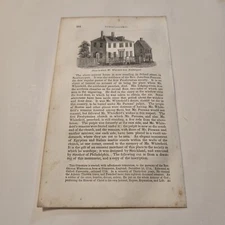 House In Which Mr Whitefield Died Massachusetts c. 1839 Engraving (373)