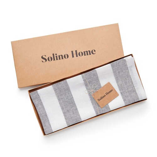 Solino Home Linen Table Runner for Dining, Summer, Luxury - Cabana Stripe - Picture 24 of 59