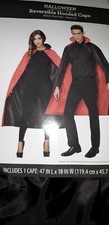 Halloween Reversible Hooded Cape Adult Size Dracula Witch Gothic Costume New