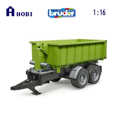 Bruder 1:16 Scale Roll Off Container & Trailer Green Versatile Toy For Kids