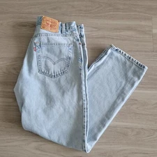 VTG Levi's 505 Men's 36Wx30L Regular Fit Straight Leg Jeans Light Wash USA (EUC)