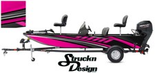 Boat Wrap Hot Pink Modern Abstract Fishing Bass Fish Decal USA Kit Vinyl Graphic