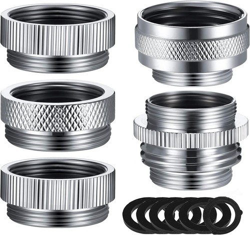 Faucet Adapter Kit, 5PCS Kitchen Sink Brass Aerator Set Male Female...
