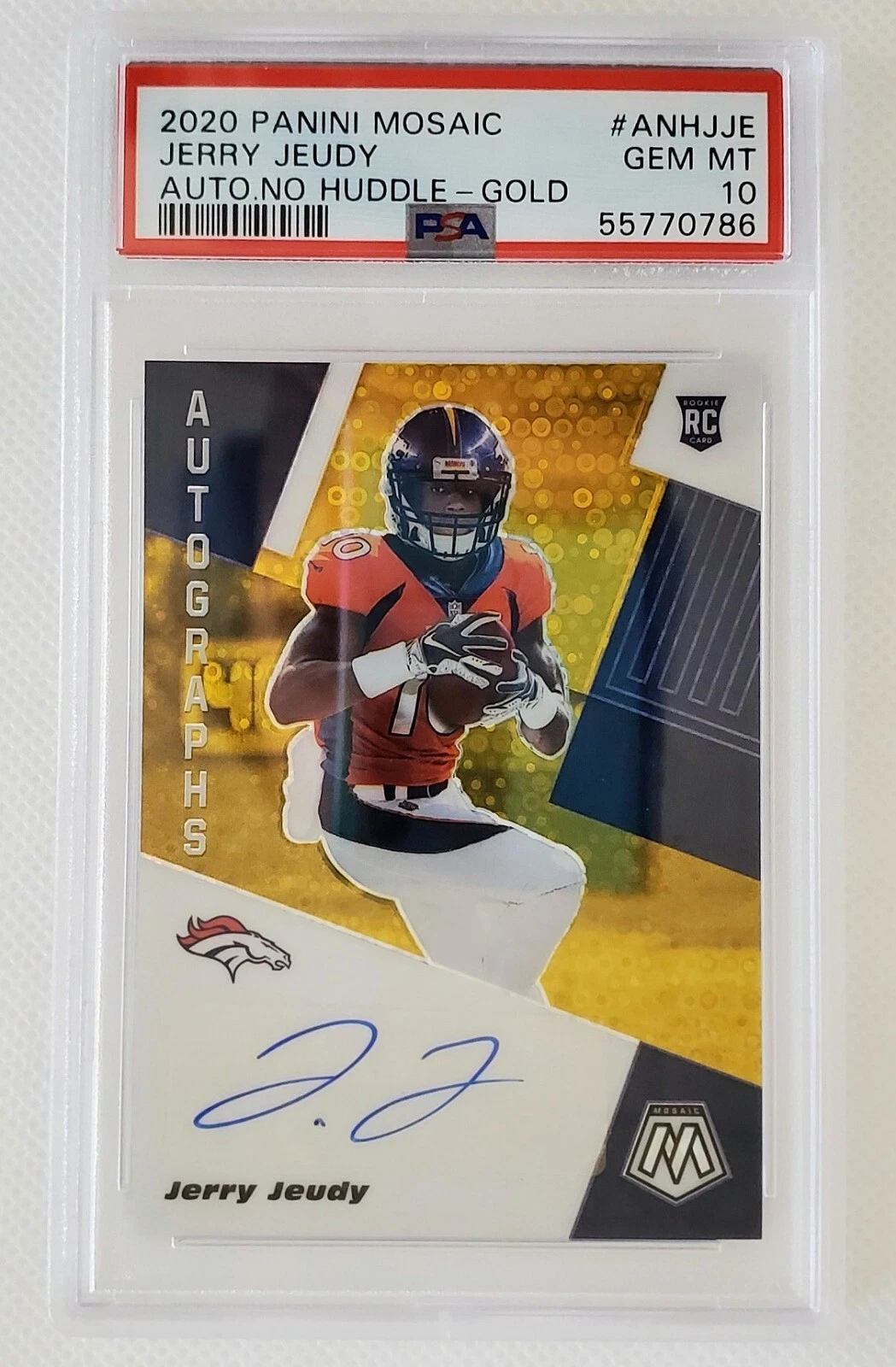 Jerry Jeudy Panini Mosaic Autographs No Huddle #ANHJJE Gold