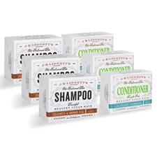 J.R.LIGGETT’S Virgin Coconut & Argan Oil Shampoo Bar - Conditioner Bar 6 Pack