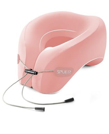 Travel Pillow – Neck Pillow Airplane, Travel Pillows for Airplanes, Pink-image