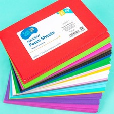 Multicolor Adhesive Foam Sheets, 40 Sheets Assorted Colors for Craft Projects