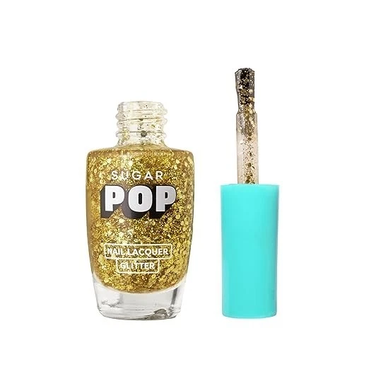 SUGAR POP Nail Lacquer Glitter 10 Gold Rush - 10 ml - Quick-drying | Chip-resist