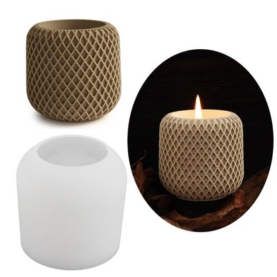 Irregular Grid Storage Box Mold Ornaments Jar Bottles Gypsum Concrete Molds DIY