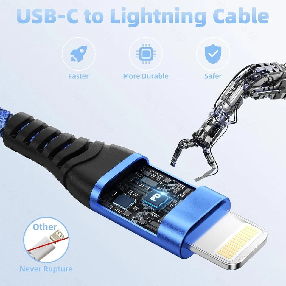 Type C to iPhone PD Fast Charger Cable Wire For iPhone 14 13 12 11 Pro Max XR X - Image 2 of 4